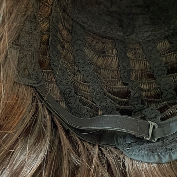 Long Brown Wig with Side Swept Bangs main image 9